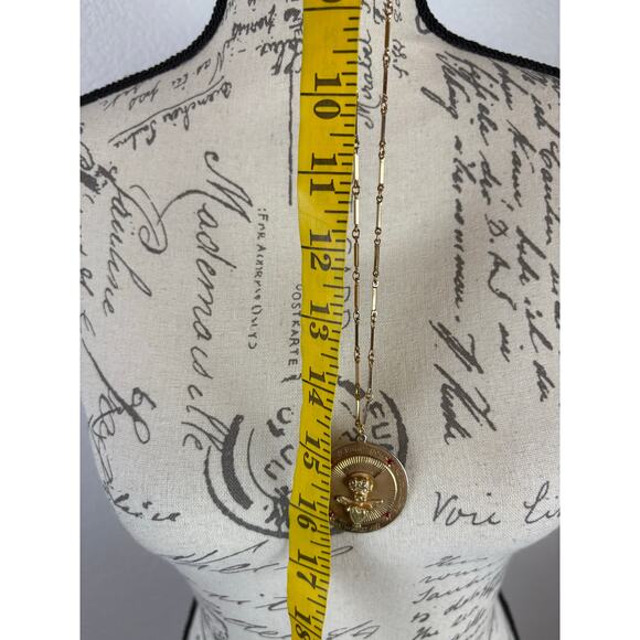 B11 Kramer I Love You Medallion Necklace Vintage Angel Heart Statement Celestial - Picture 13 of 13